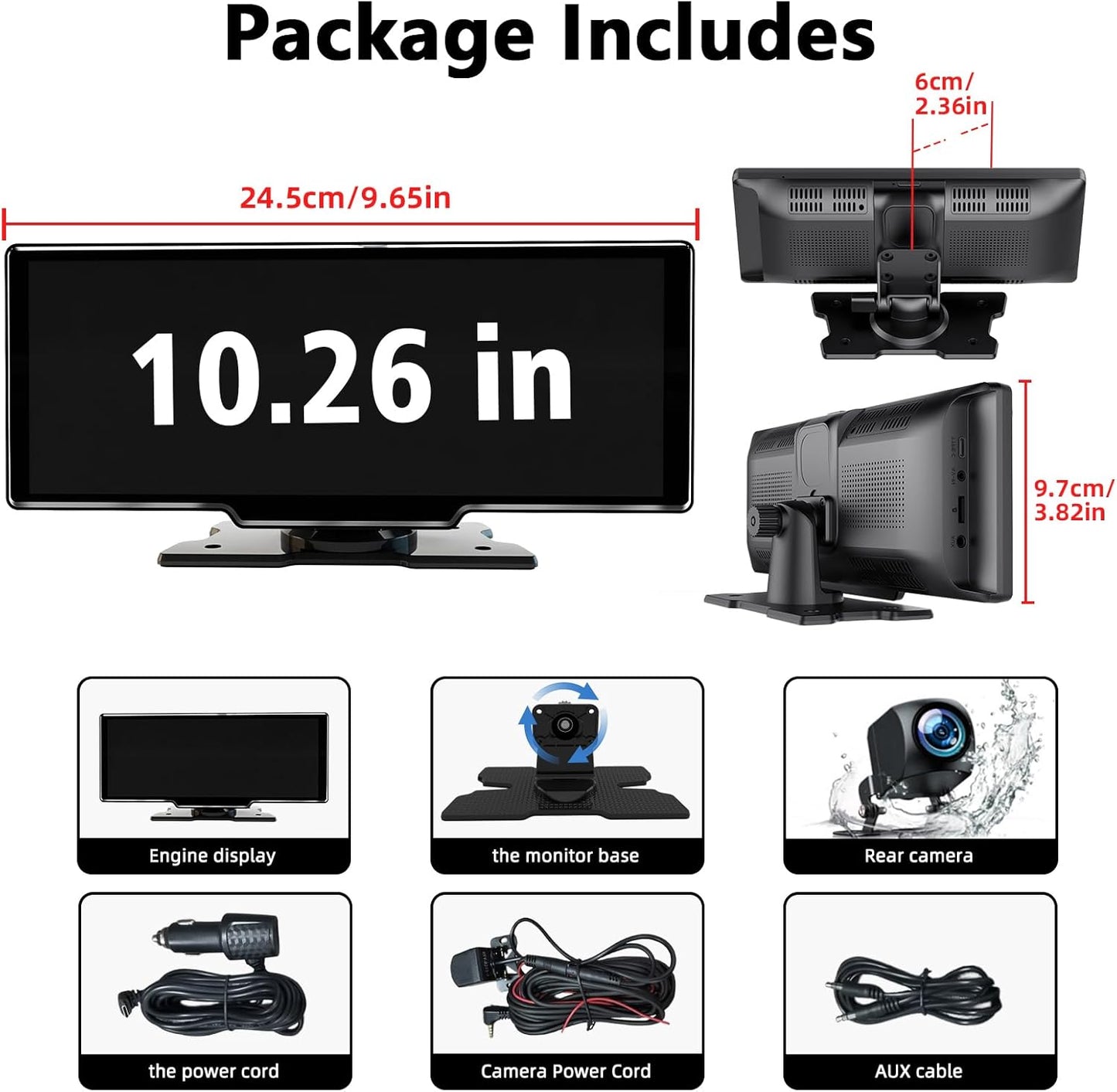 Ecran Carplay Voiture avec 1080P HD Caméra