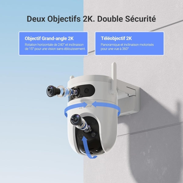caméra de surveillance extérieure EZVIZ à double Wi-Fi améliorée