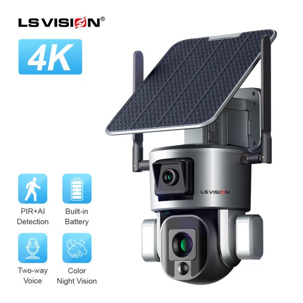 Caméra Solaire 4G PTZ LS VISION 8MP-4K