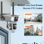 Caméra solaire PTZ extérieure 2K 4MP à double objectif