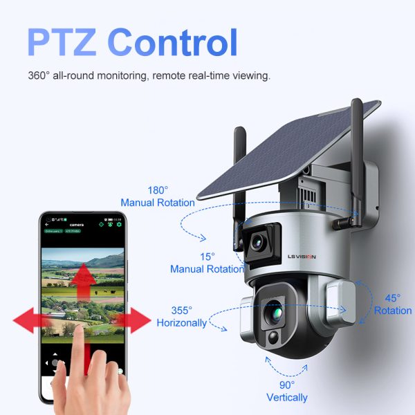 Caméra Solaire 4G PTZ LS VISION 8MP-4K